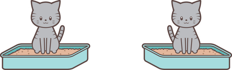 トイレで用を足す猫