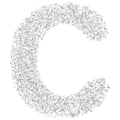 Alphabet Letter C Silver Modern 3d font