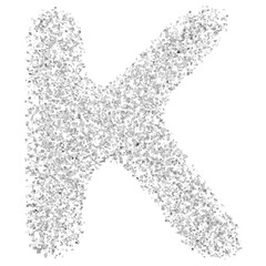 Alphabet Letter K Silver Modern 3d font