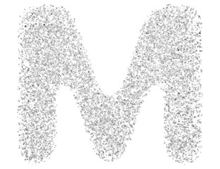 Alphabet Letter M Silver Modern 3d font