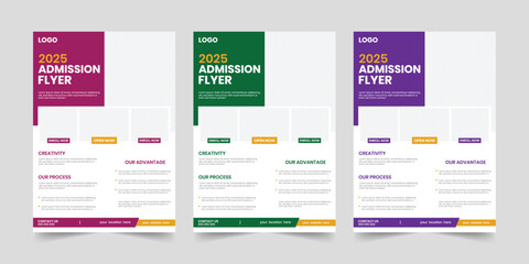 Creative concept high school admission online print flyer and a4 poster template