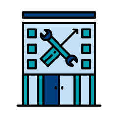 Filled Line Workshop design vector icon design vector line icon svg