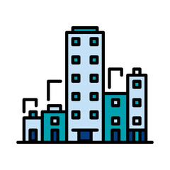 Filled Line City design vector icon design vector line icon svg