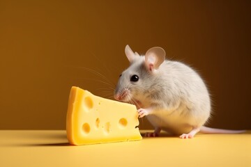 Mouse steals cheese. Ai