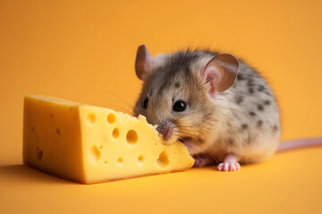 Mouse steals cheese. Ai