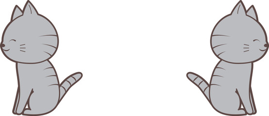 嬉しい表情の猫横向き