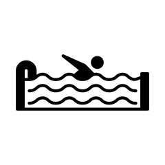 Solid Line Swimming Pool design vector icon design vector line icon svg