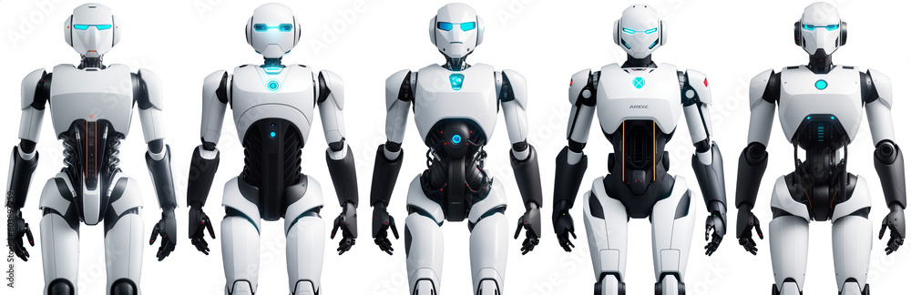 Poster 5 humanoid robot, a cutting-edge creation at the forefront of technological innovation. transparent 