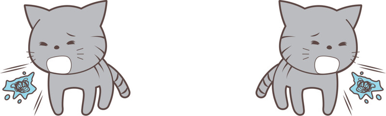 気持ち悪くなって吐く猫