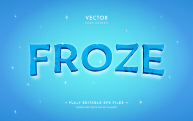 Vector Editable Text Effect in Frozen Movie Style