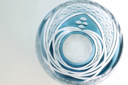 ブルーの切子グラス3