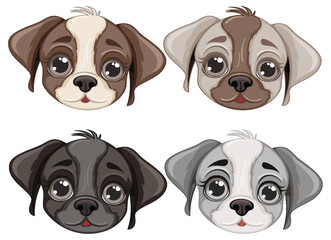 Set of dog cartoon isolated