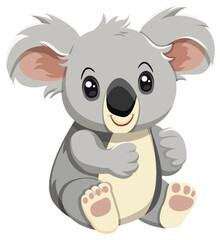 Cute koala cartoon character isolated