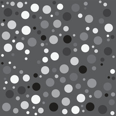 A seamless pattern with black and white circles and dots.