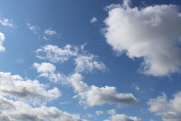 Sky background with white clouds.