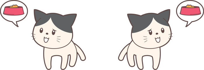 お腹を空かして餌をねだる猫