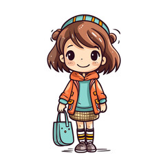 a little girl holding a fabric bag style 3
