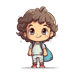 a little boy holding a fabric bag style 1