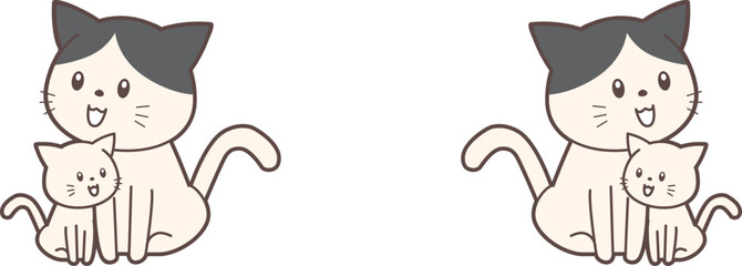 寄り添う親子猫