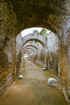 Baths of Baia archaeological site in Campania, Italy
