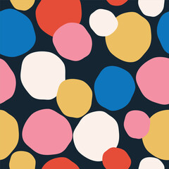 Modern Seamless Repeat Vector Pattern Graphic Memphis Colorful Bright Trendy Cool Scribble Doodle Irregular Hand Drawn dots