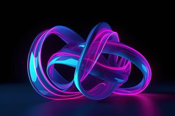 abstract futuristic ribbon background with pink blue glowing neon moving high speed wave lines and bokeh lights. Data transfer concept Fantastic wallpaper, Ai Generative