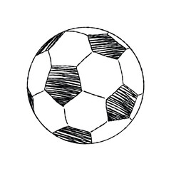 Hand draw football ball isolated illustration on white background.