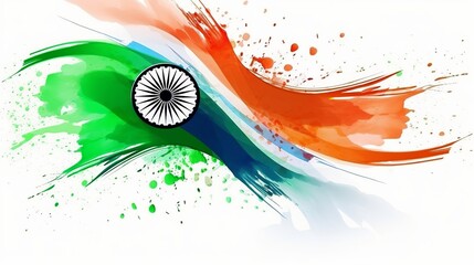 India Flag Illustration for Independence Day india and Republic Day, Generative Ai