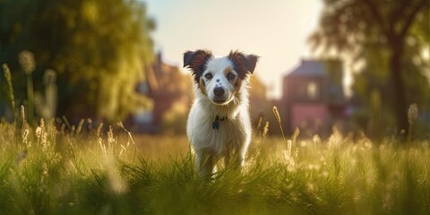 Nature's Best Friend. Lovely Dog in a Beautiful Background. Generative AI illustrations.