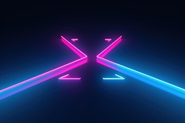 Abstract Neon light Arrow geometric background, AI Generative