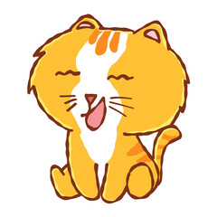 Orange cute cat cartoon. funny vector concept of character
