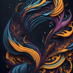 Abstract pattern with feathers