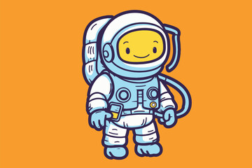 Obraz na płótnie Canvas Astronaut Vector Illustration. Cute Cartoon Astronaut Character
