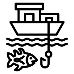 Vector Design Big Game Fishing Icon Style