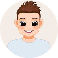 Smiling boy in white shirt