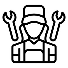 Vector Design Female Plumber Icon Style