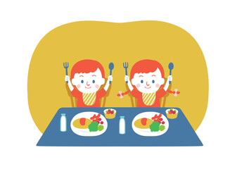 食事をする子供　SDGs2 飢餓をゼロに