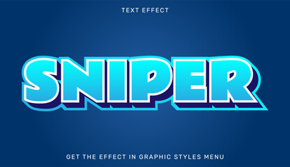 Sniper editable text effect in 3d style. Suitable for brand or business logo
