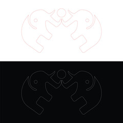 Elephant Flat logo,elephant logo vector icon,drawing elephant logo style design inspiration