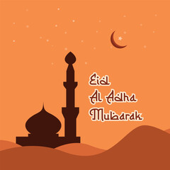 Eid mubarak greetings template. Eid al adha greeting card. Eid banner