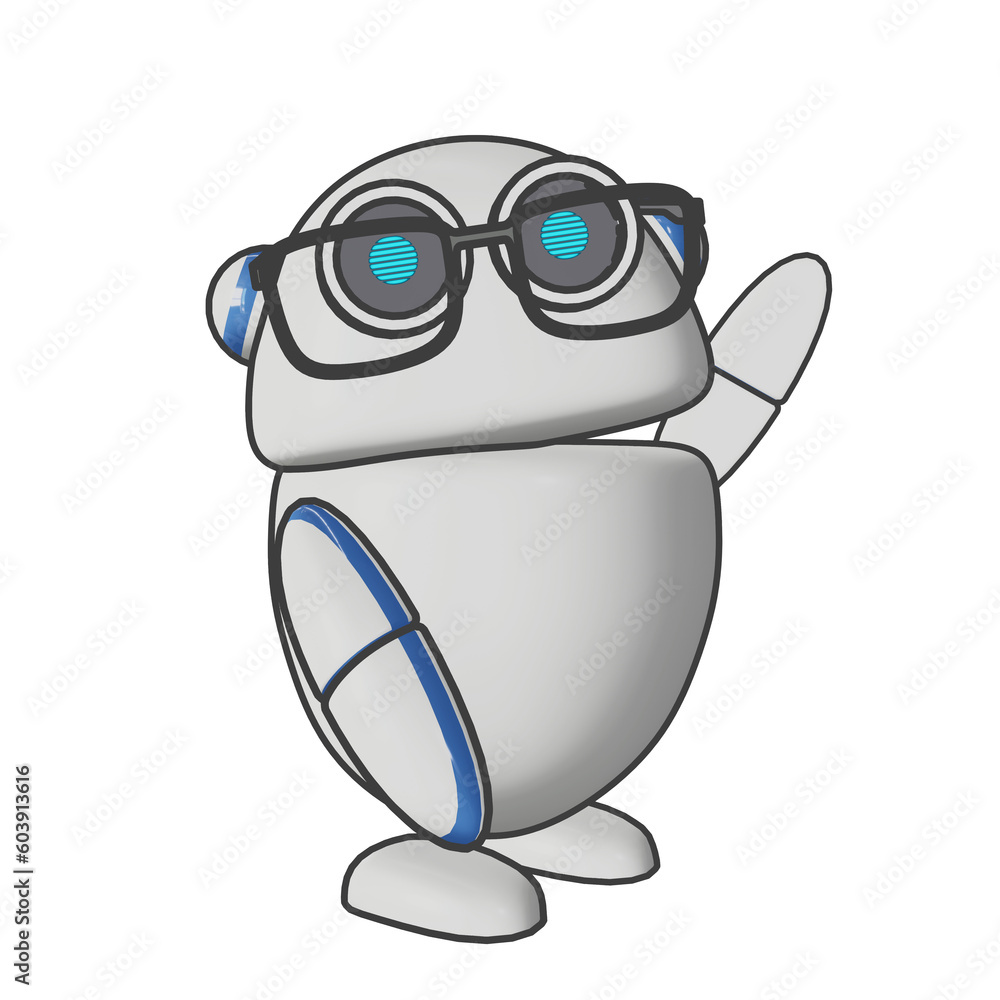 Poster cute conversational copilot ai character, 3d rendering