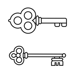 Set of vintage keys. vintage key vector icon. Key symbol illustration.