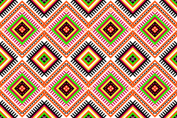 Seamless pattern in tribal, folk embroidery, and Mexican style. Aztec geometric art ornament print.Design for carpet, wallpaper, clothing, wrapping, fabric, cover