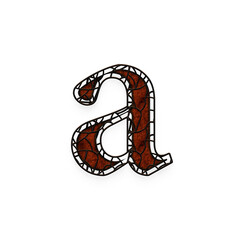 Rustic Cage alphabet lowercase letters. This is a part of a set which also includes uppercase letters, numbers, punctuation marks, symbols and shapes.