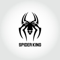logo Spider template Spider logo design Silhouette Black Widow Spider Insect Arthropod King logo Spider