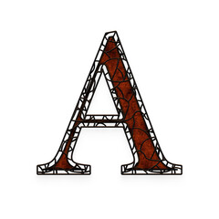 Rustic Cage alphabet uppercase letters. This is a part of a set which also includes lowercase letters, numbers, punctuation marks and symbols.