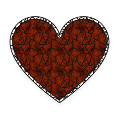 Rustic cage heart shape. This is a part of a set which also includes uppercase and lowercase letters, numbers, symbols, frames, and other shapes.