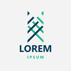 set of abstract geometric shapes, design elements, in multi color isolated on white background.