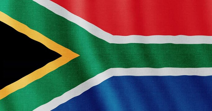 4k seamless loop animation with the flag of South Africa. South African flag backdrop seamless animation.