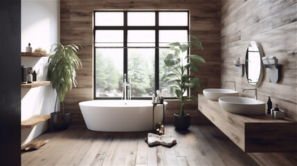 Generative AI, Serene Scandinavian Bathroom Design